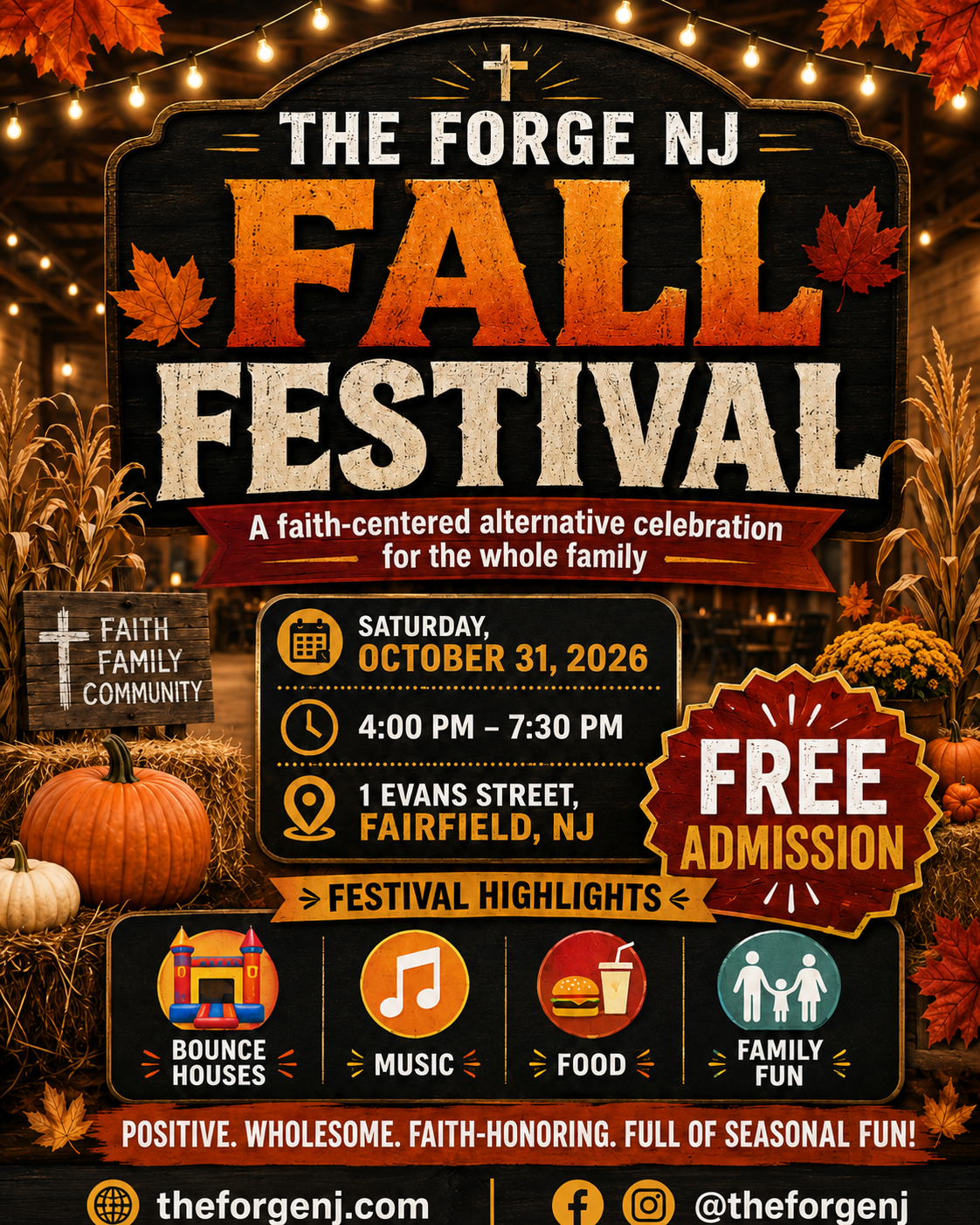 The Forge NJ Fall Festival flyer for October 31, 2026